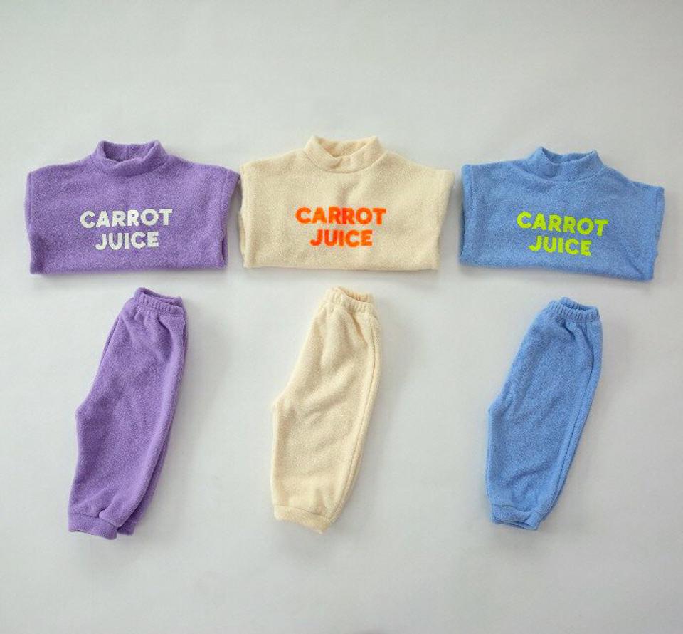 キャロットソフトスウェット上下SET・u09659 キッズ【3~8才】【set】【セットアップ setup トップス スウェット トレーナー 長袖 ロゴ パンツ ズボン ソフト カジュアル ラフ 女の子 男の子 秋 冬 韓国 韓国子供服 子供 こども 子供服】【KIDS】