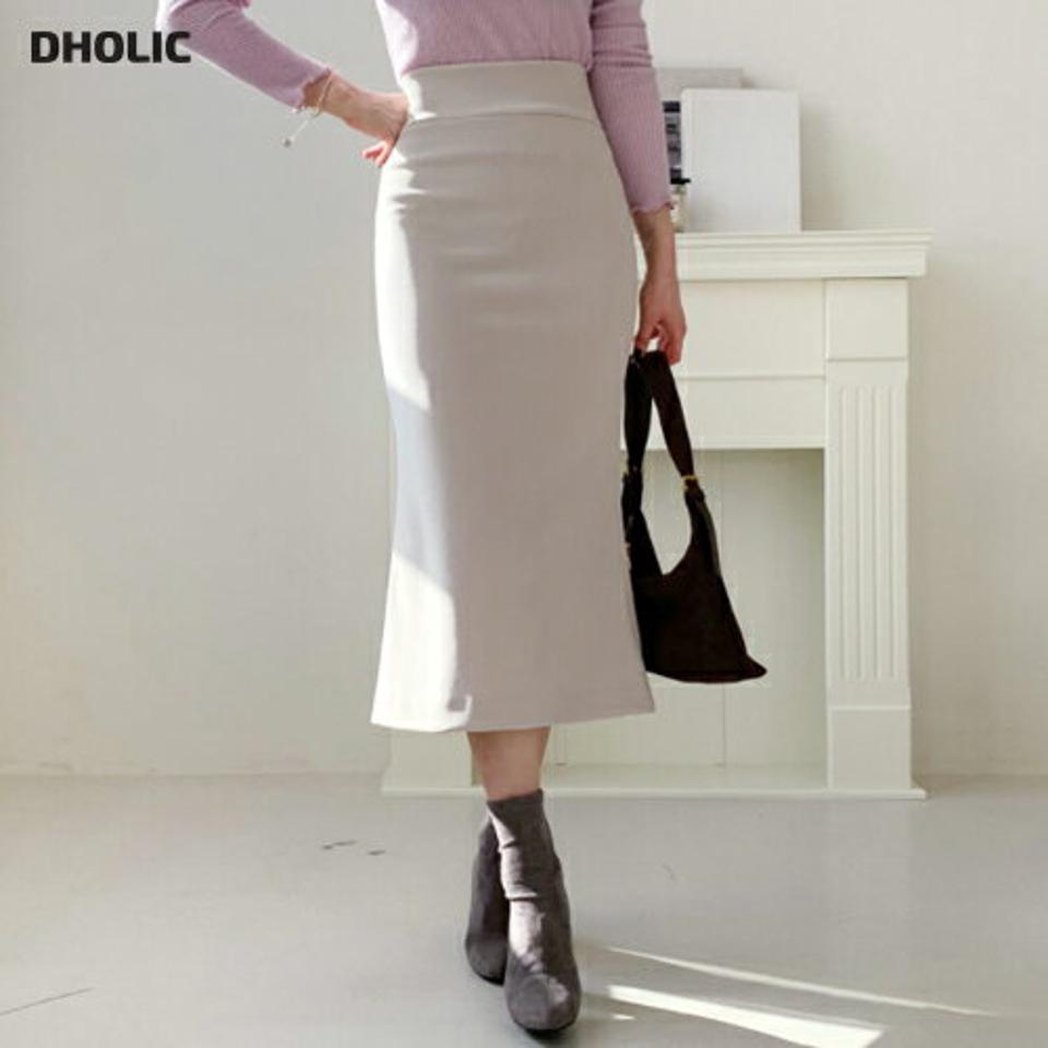 スリムマーメイドスカート・全4色・t56587 レディース 【sk】【韓国 ファッション ボトムス スカート ロング ロングカート マーメイド スリム スリット ウエストゴム スカート 体型カバー スリム 上品 デイリー カジュアル 秋 冬】
