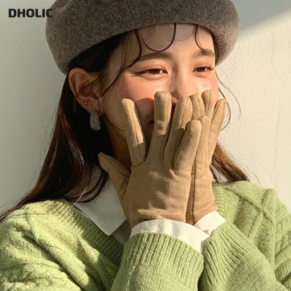 ＊スマホ対応＊裏起毛スエード調グローブ・全3色・d61419 レディース 【acc】【韓国 ファッション 手袋 てぶくろ テブクロ グローブ スカート 革 フェイクレザー 無地 スマホ 無地 プレゼント ギフト カジュアル 秋 冬】