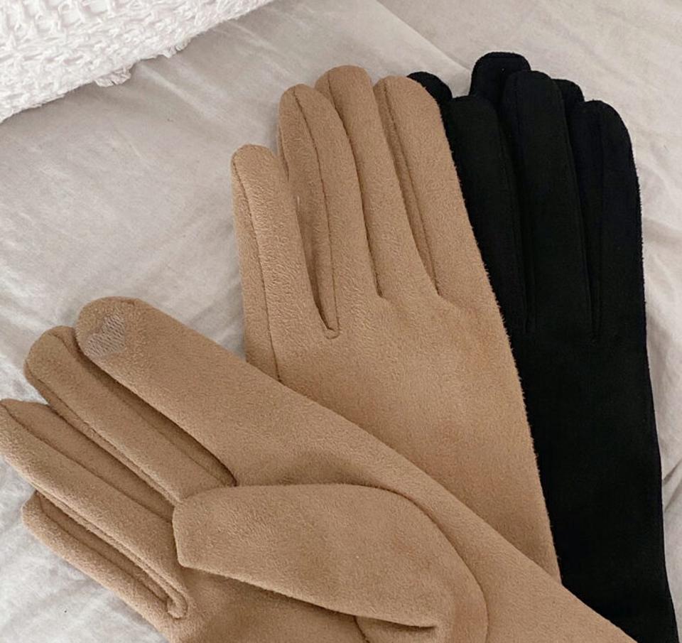 ＊スマホ対応＊裏起毛スエード調グローブ・全3色・d61419 レディース 【acc】【韓国 ファッション 手袋 てぶくろ テブクロ グローブ スカート 革 フェイクレザー 無地 スマホ 無地 プレゼント ギフト カジュアル 秋 冬】