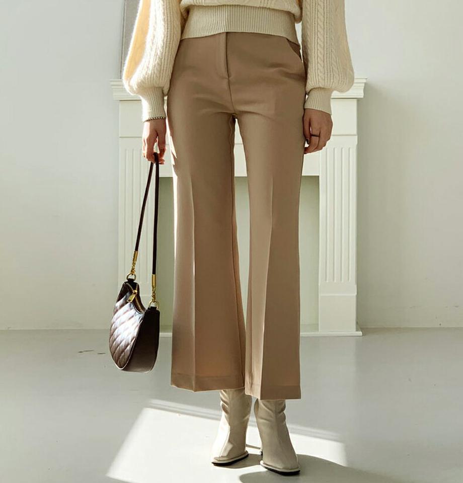 ブーツカットスラックス・全4色・t56594 レディース 【pt】【韓国 ファッション ボトムス パンツ スリム スラックス ストレッチ 美脚 大人 女の子 無地 冬パンツ 秋パンツ ストレート 細身 タイト ハイウエスト カジュアル 秋 冬】