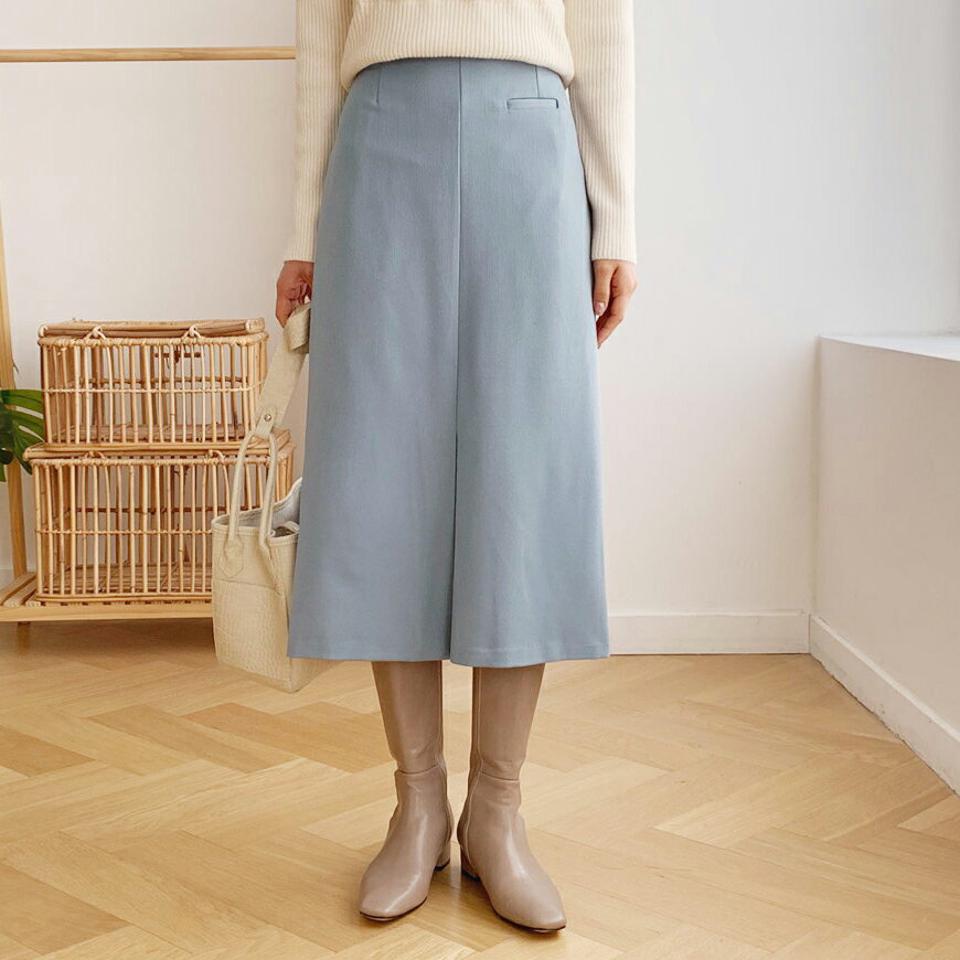Hラインスカート・全3色・t61431 レディース 【sk】【韓国 ファッション ボトムス スカート ロング ミモレスカート ミモレ丈 Hライン スリム 細身 タイトスカート 大人 エレガント おしゃれ着 きれいめ オフィスカジュアル カジュアル 秋 冬】