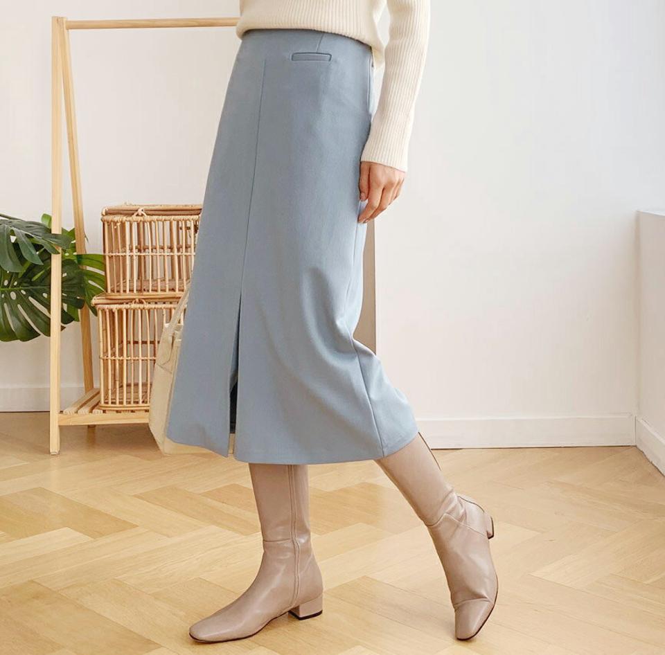 Hラインスカート・全3色・t61431 レディース 【sk】【韓国 ファッション ボトムス スカート ロング ミモレスカート ミモレ丈 Hライン スリム 細身 タイトスカート 大人 エレガント おしゃれ着 きれいめ オフィスカジュアル カジュアル 秋 冬】