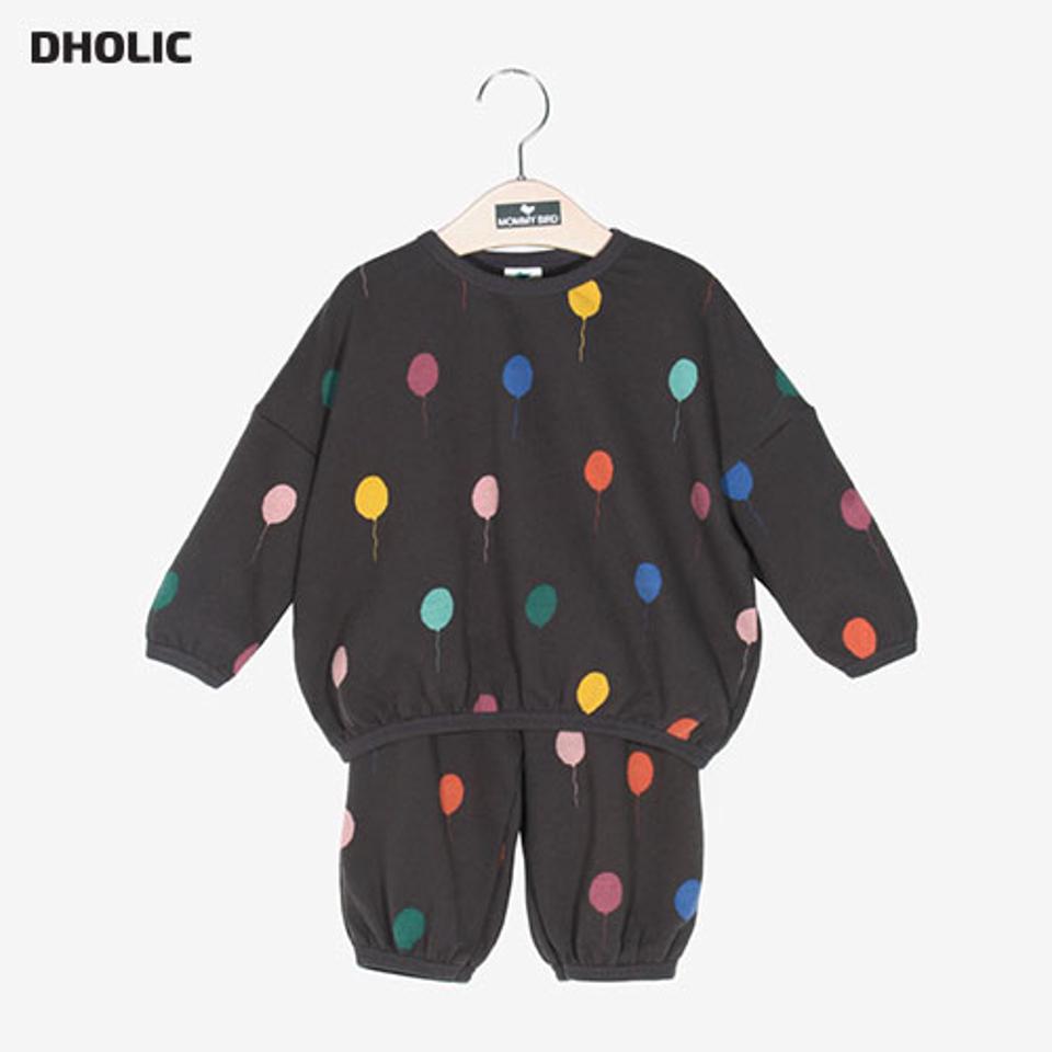 バルーンパターンスウェット上下SET・p010881 キッズ【3~8才】【set】【セットアップ setup トップス 長袖 パンツ ズボン 総柄 カジュアル スウェット ラフ 女の子 男の子 秋 冬 韓国 韓国子供服 子供 こども 子供服 こども服】【KIDS】