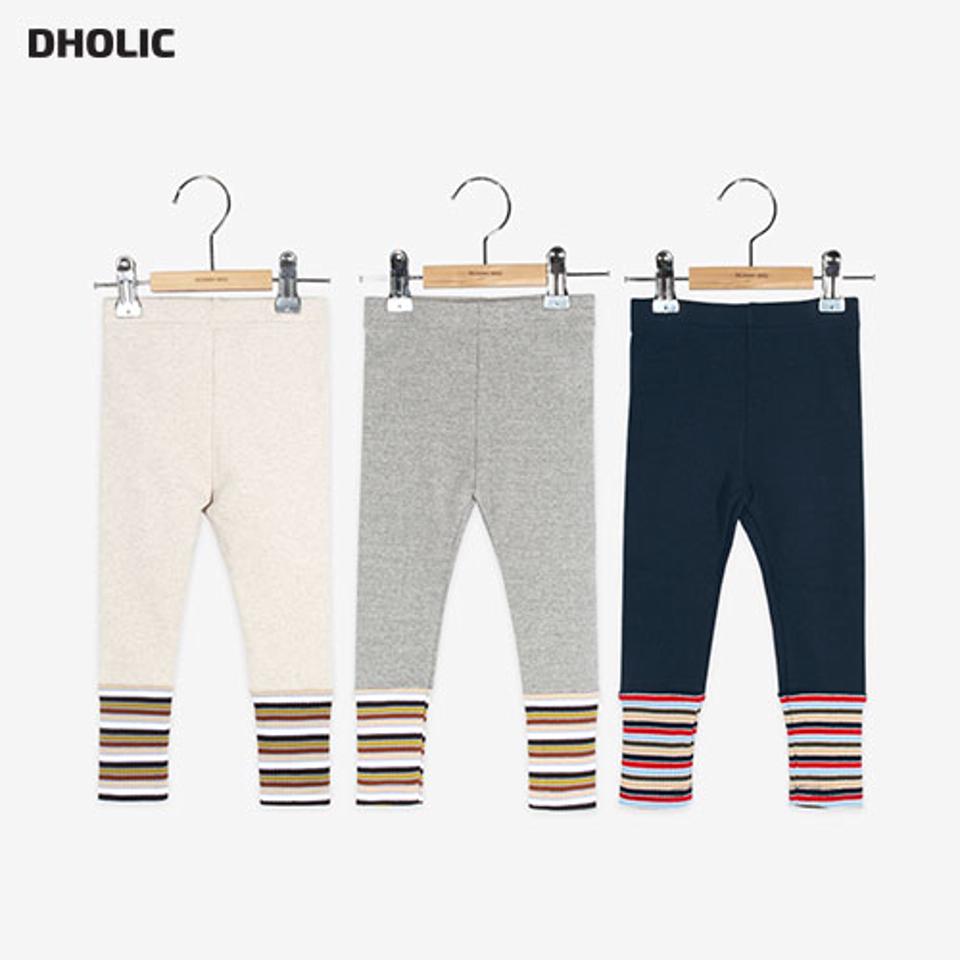 ミックスヘム裏起毛レギンス・p010873 キッズ【3~8才】【pt】【レギンス パンツ ズボン ロングパンツ 長ズボン 裏起毛 ボーダー柄 カジュアル ラフ 女の子 男の子 冬 韓国 韓国子供服 子供 こども 子供服 こども服】【KIDS】