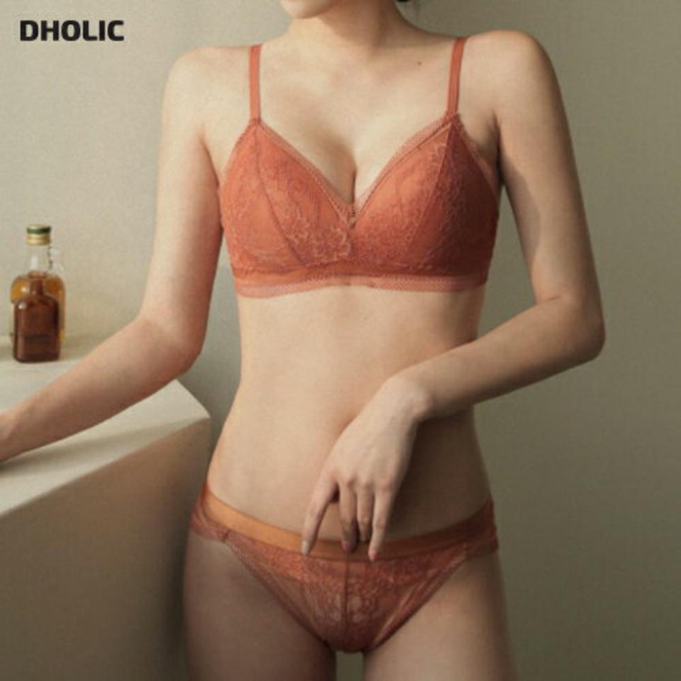 ネットレースブラ&ショーツSET・全3色・e44400 レディース 【uw】【韓国 ファッション アンダーウェア ランジェリー 下着 セット ブラジャー ブラ ショーツ パンツ レース 無地 大人 上品 ネットレース ノンワイヤー カジュアル 秋 冬】