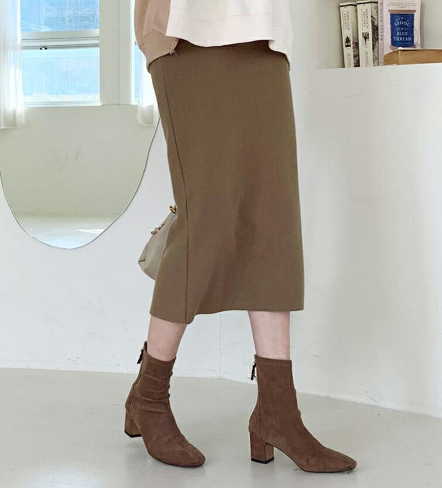 ウエストゴムペンシルスカート・全4色・t56607 レディース 【sk】【韓国 ファッション ボトムス スカート ロング ロングカート ペンシル スリット ウエストゴム スカート 体型カバー スリム 上品 デイリー カジュアル 秋 冬】