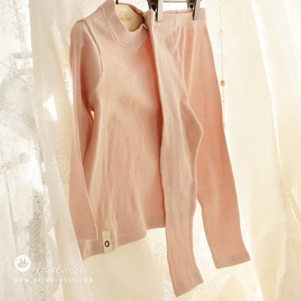 コットンソフトルームウェア上下SET・p010852 キッズ【0~2才】【uw】【部屋着 ルームウェア パジャマ 上下 セット set トップス 長袖 パンツ ズボン コットン 単色 無地 シンプル 女の子 男の子 韓国 韓国子供服 子供 こども 子供服 こども服】【KIDS】