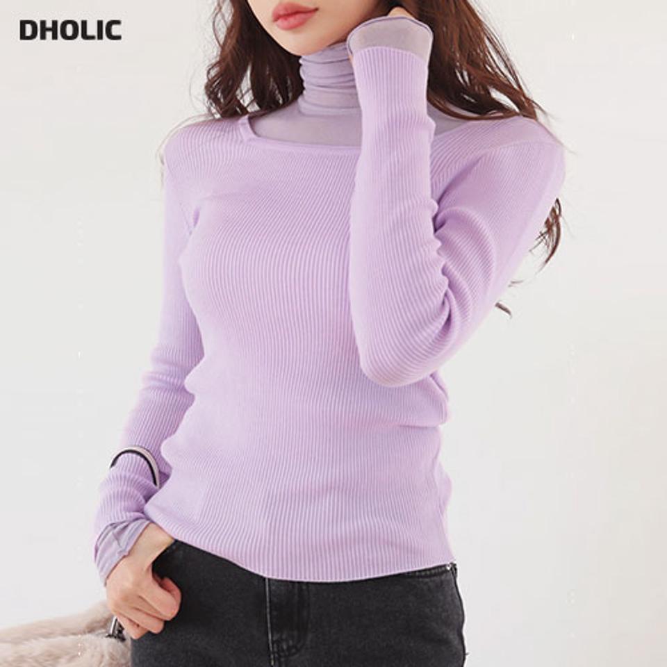 スクエアネックリブニット・全3色・b66110 レディース 【tops】【トップス ニット ニットトップス リブ リブニット 長袖 スクエアネック 単色 無地 シンプル カジュアル ラフ 秋 冬 韓国 ファッション】【ハイホリHIHOLLI】