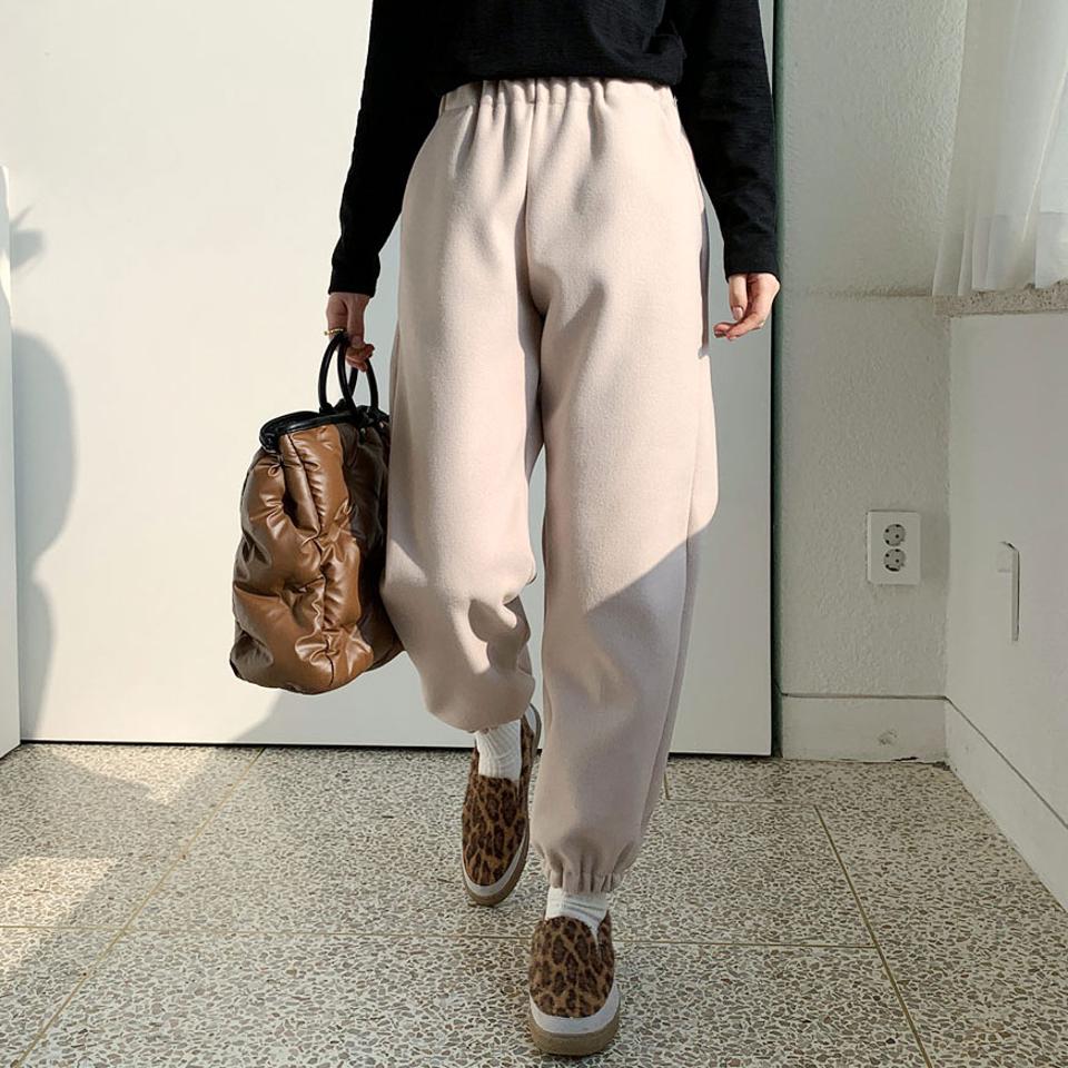 ソフトジョガーパンツ・全3色・t66132 レディース 【pt】【パンツ ズボン ロングパンツ ジョガーパンツ ソフト 単色 無地 シンプル カジュアル ウエストゴム 秋 冬 韓国 ファッション】【ハイホリHIHOLLI】