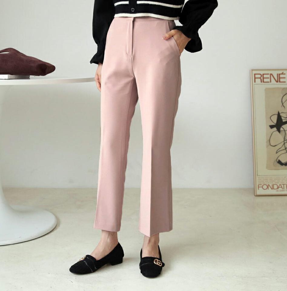 ブーツカットスラックス・全4色・t62562 レディース 【pt】【韓国 ファッション ボトムス パンツ スリム スラックス ストレッチ 美脚 大人 女の子 無地 冬パンツ 秋パンツ ストレート 細身 タイト ハイウエスト カジュアル 秋 冬】