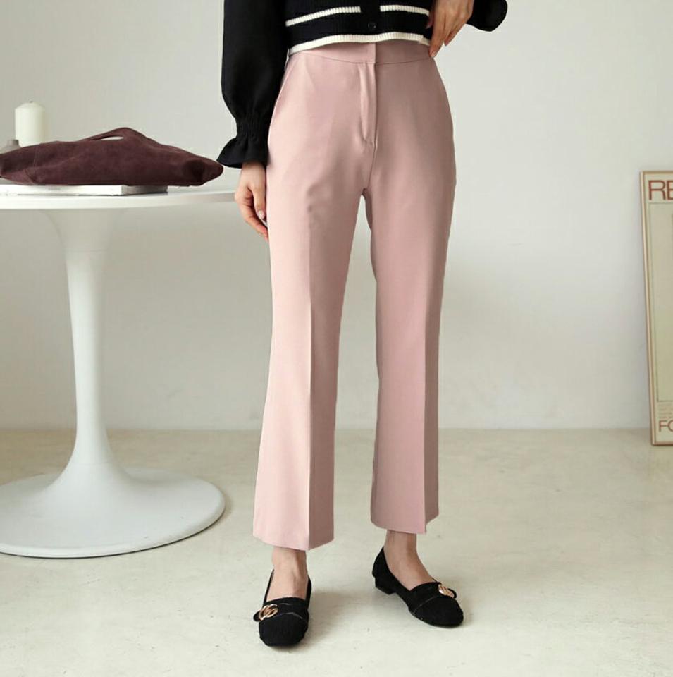 ブーツカットスラックス・全4色・t62562 レディース 【pt】【韓国 ファッション ボトムス パンツ スリム スラックス ストレッチ 美脚 大人 女の子 無地 冬パンツ 秋パンツ ストレート 細身 タイト ハイウエスト カジュアル 秋 冬】