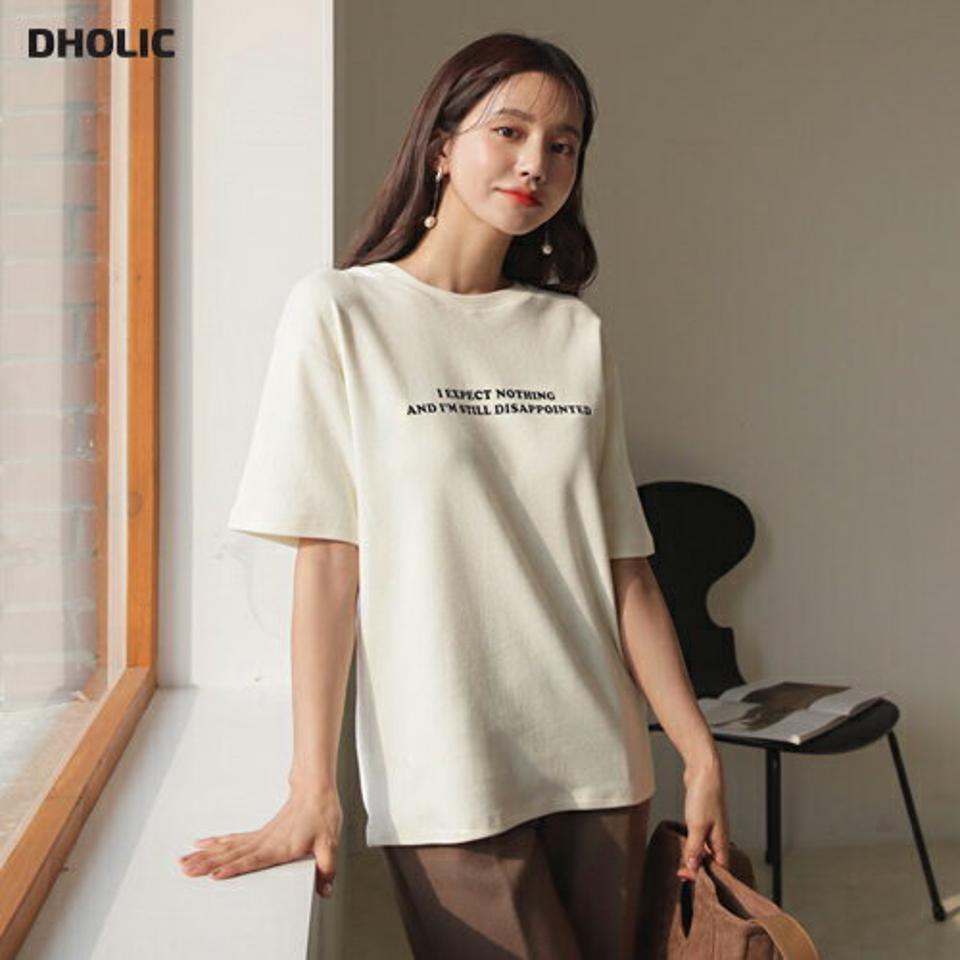 起毛レタリングTシャツ・全3色・t62561 レディース 【tops】【韓国 ファッション トップス Tシャツ 半袖 ラウンドネック 起毛 レタリング デイリー ベーシック 無地 カジュアル 秋 冬】