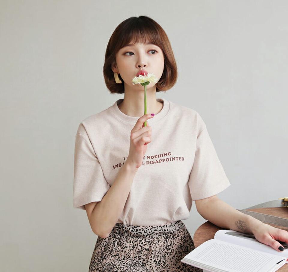 起毛レタリングTシャツ・全3色・t62561 レディース 【tops】【韓国 ファッション トップス Tシャツ 半袖 ラウンドネック 起毛 レタリング デイリー ベーシック 無地 カジュアル 秋 冬】