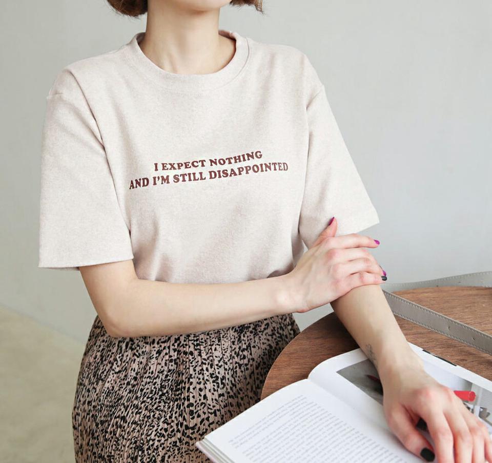 起毛レタリングTシャツ・全3色・t62561 レディース 【tops】【韓国 ファッション トップス Tシャツ 半袖 ラウンドネック 起毛 レタリング デイリー ベーシック 無地 カジュアル 秋 冬】