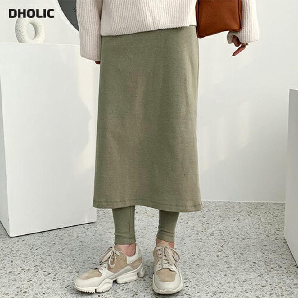 裏起毛スカートレギンス・全4色・t66085 レディース 【sk】【スカートレギンス スカート レギンス 裏起毛 単色 無地 シンプル カジュアル ラフ 冬 韓国 ファッション】【ハイホリHIHOLLI】