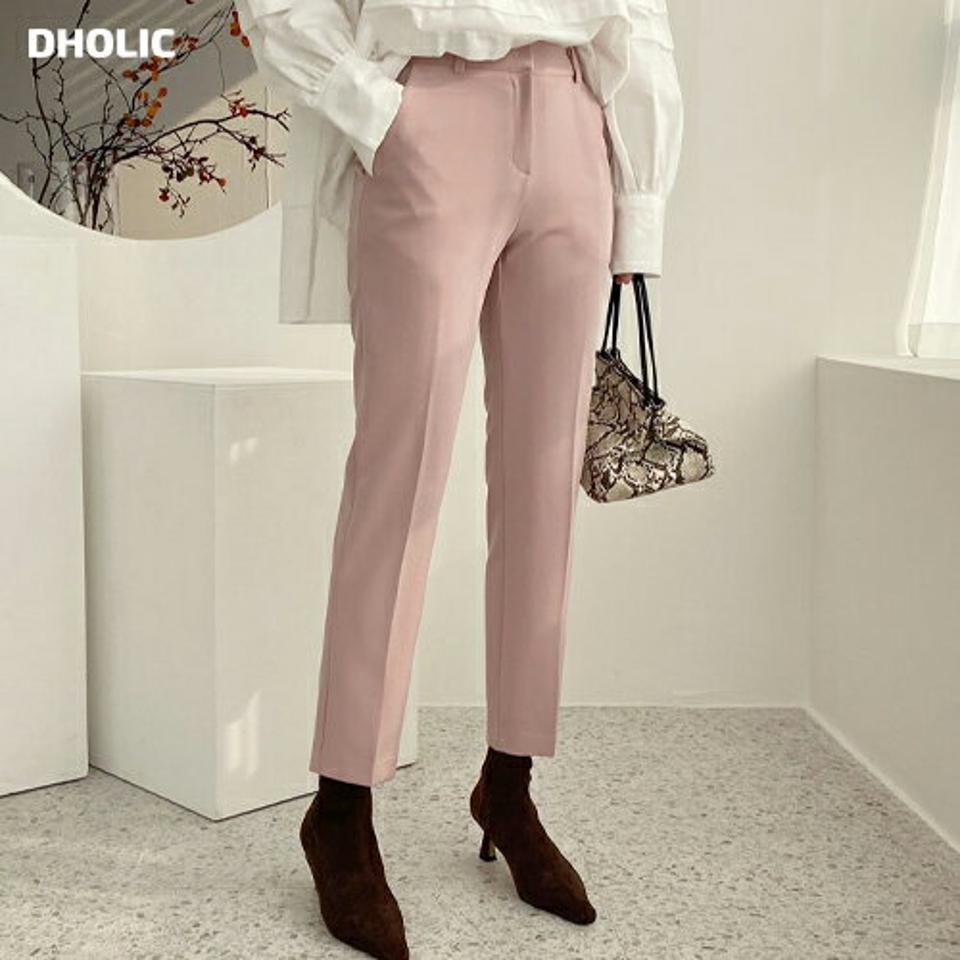 スリムフィットスラックス・全4色・t66084 レディース 【pt】【スラックス パンツ ズボン ロングパンツ スリム 単色 無地 シンプル きれいめ オフィスカジュアル 秋 冬 韓国 ファッション】【ハイホリHIHOLLI】