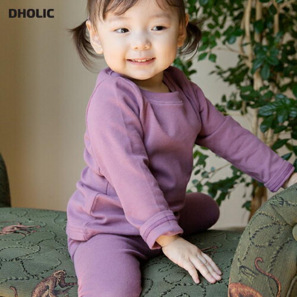 コットンルームウェア上下SET p010849 【0~2才】【uw】【韓国 ファッション パジャマ セットアップ Tシャツ ボタン パンツ 長袖 ロング インナー 下着 肌着 新生児子供 子供用 ベビー 赤ちゃん ベビー用 赤ちゃん用 出産祝い 秋 冬】【KIDS】