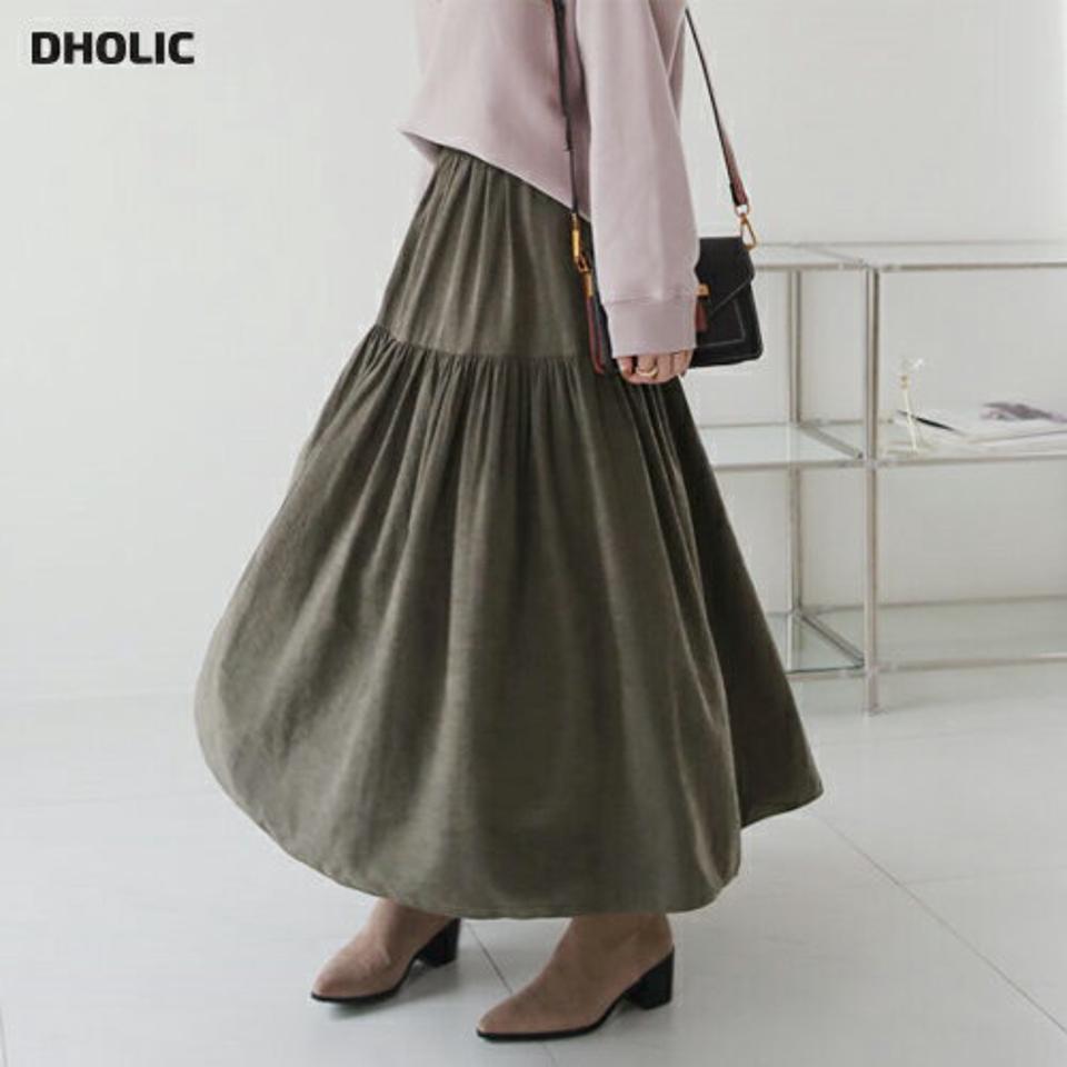 ティアードスカート・全4色・t66082 レディース 【sk】【スカート ロングスカート ロング ティアード ティアードスカート 単色 無地 大人 かわいい シンプル ボリューム 秋 冬 韓国 ファッション】【ハイホリHIHOLLI】