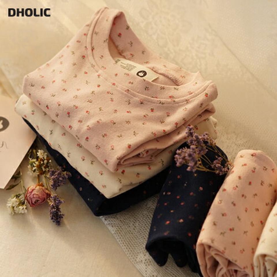 コットンフラワールームウェア上下SET p010850 【0~2才】【uw】【韓国 ファッション パジャマ セットアップ Tシャツ ボタン パンツ 長袖 ロング インナー 下着 肌着 新生児子供 子供用 赤ちゃん ベビー用 赤ちゃん用 出産祝い 秋 冬】【KIDS】