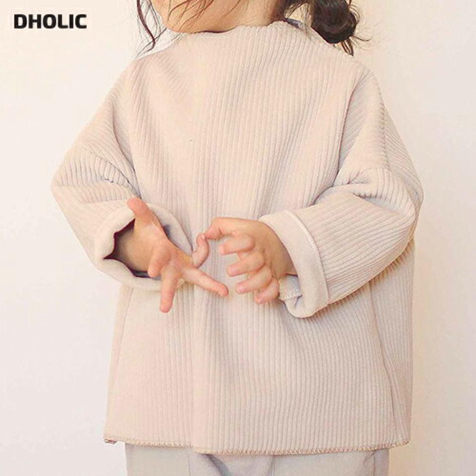 ハーフネックリブTシャツ・u09813 キッズ【3~8才】【tops】【トップス Tシャツ 長袖 フリース ハーフネック リブ リブトップス 単色 無地 シンプル カジュアル　ラフ 女の子 男の子 秋 冬 韓国 韓国子供服 子供 こども 子供服 こども服】【KIDS】
