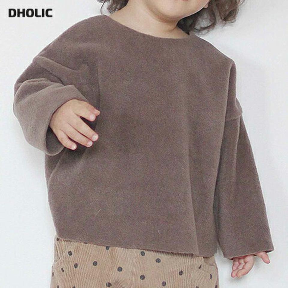 ボートネックウォームタッチTシャツ・u09816 キッズ【3~8才】【tops】【トップス Tシャツ 長袖 フリース ボートネック 単色 無地 シンプル カジュアル ラフ 女の子 男の子 秋 冬 韓国 韓国子供服 子供 こども 子供服 こども服】【KIDS】