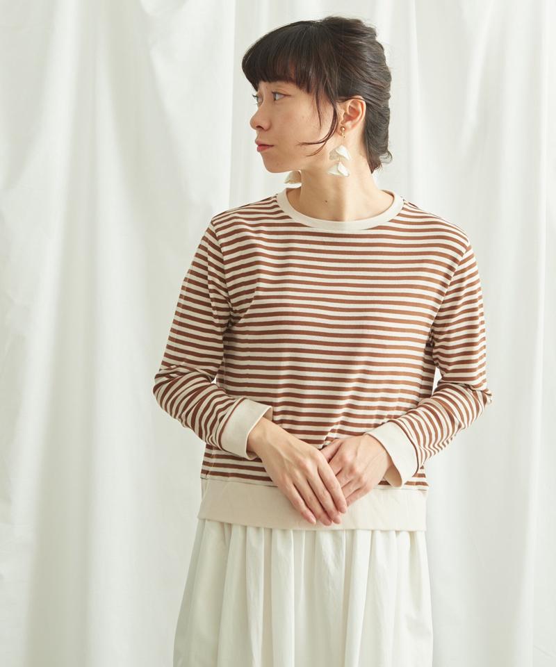 シャリシャリボーダー　長袖プルオーバー（Lene non finito）