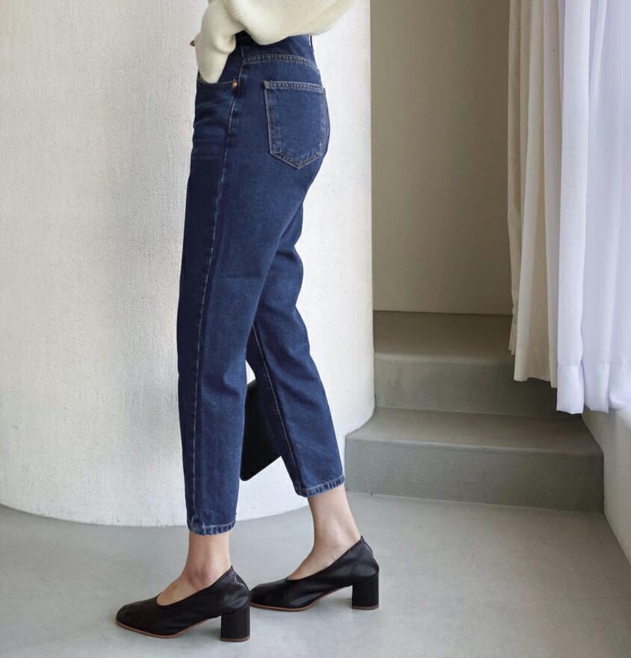 ディープブルーデニムパンツ・全1色・t62621 レディース 【pt】【韓国 ファッション ボトムス パンツ デニムパンツ ボタン ファスナー ベルトループ トレンディ ワイドパンツ ハイウエスト 無地 体型カーバー カジュアル 秋 冬】