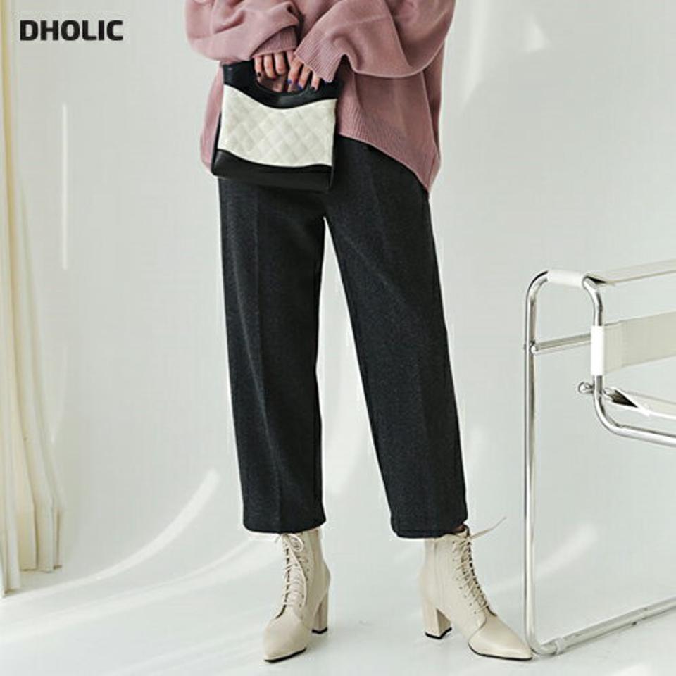 バックゴムワンタックパンツ・全3色・b62626 レディース 【pt】【韓国 ファッション ボトムス パンツ バックゴム タック ワンタック ボタン ファスナー ウエストゴム サイドポケット 無地 体型カーバー カジュアル 秋 冬】