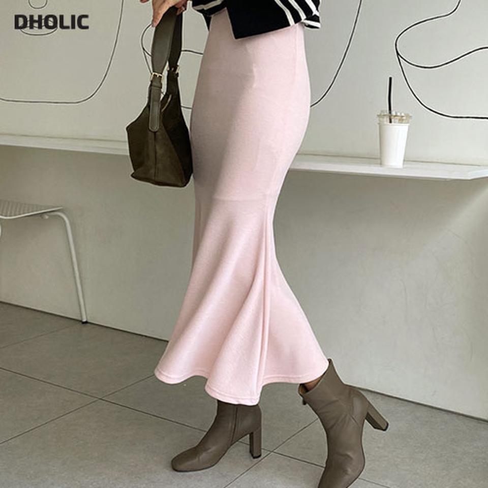パステルマーメイドスカート・全4色・t66215 レディース 【sk】スカート ロング ロングスカート マーメイド パステル 単色 無地 シンプル かわいい 可愛い 秋 冬 韓国ファッション ハイホリHIHOLLI