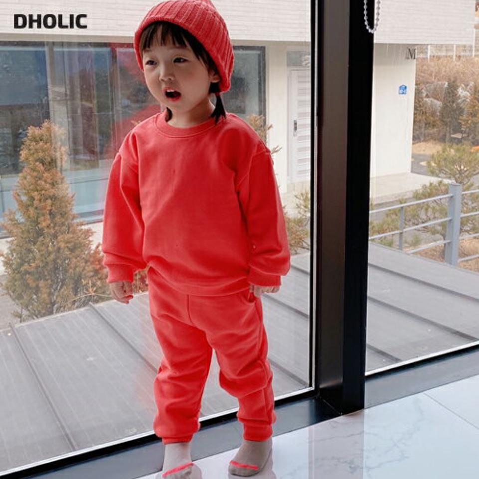 コットンスウェット上下SET・u10894 キッズ【9~17才】【set】【セットアップ setup トップス パンツ ズボン 長袖 スウェット トレーナー 単色 無地 シンプル 女の子 男の子 秋 冬 韓国 韓国子供服 子供 こども 子供服 こども服】【KIDS】