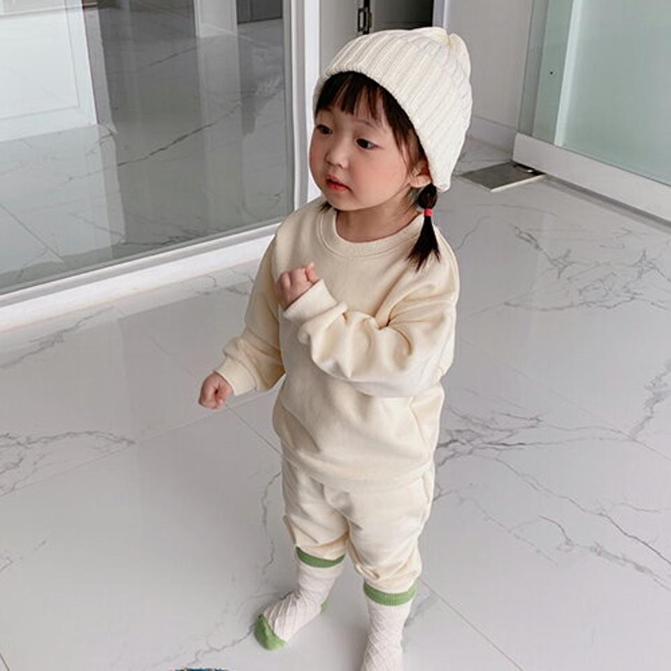 コットンスウェット上下SET・u10894 キッズ【9~17才】【set】【セットアップ setup トップス パンツ ズボン 長袖 スウェット トレーナー 単色 無地 シンプル 女の子 男の子 秋 冬 韓国 韓国子供服 子供 こども 子供服 こども服】【KIDS】