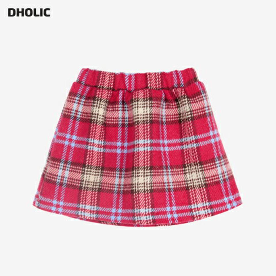 ウールミックスチェックスカート・p010865 キッズ【3~8才】【sk】【スカート ミニスカート チェック柄 ウール ガーリー 可愛い かわいい 秋 冬 韓国 韓国子供服 子供 こども 子供服 こども服】【KIDS】