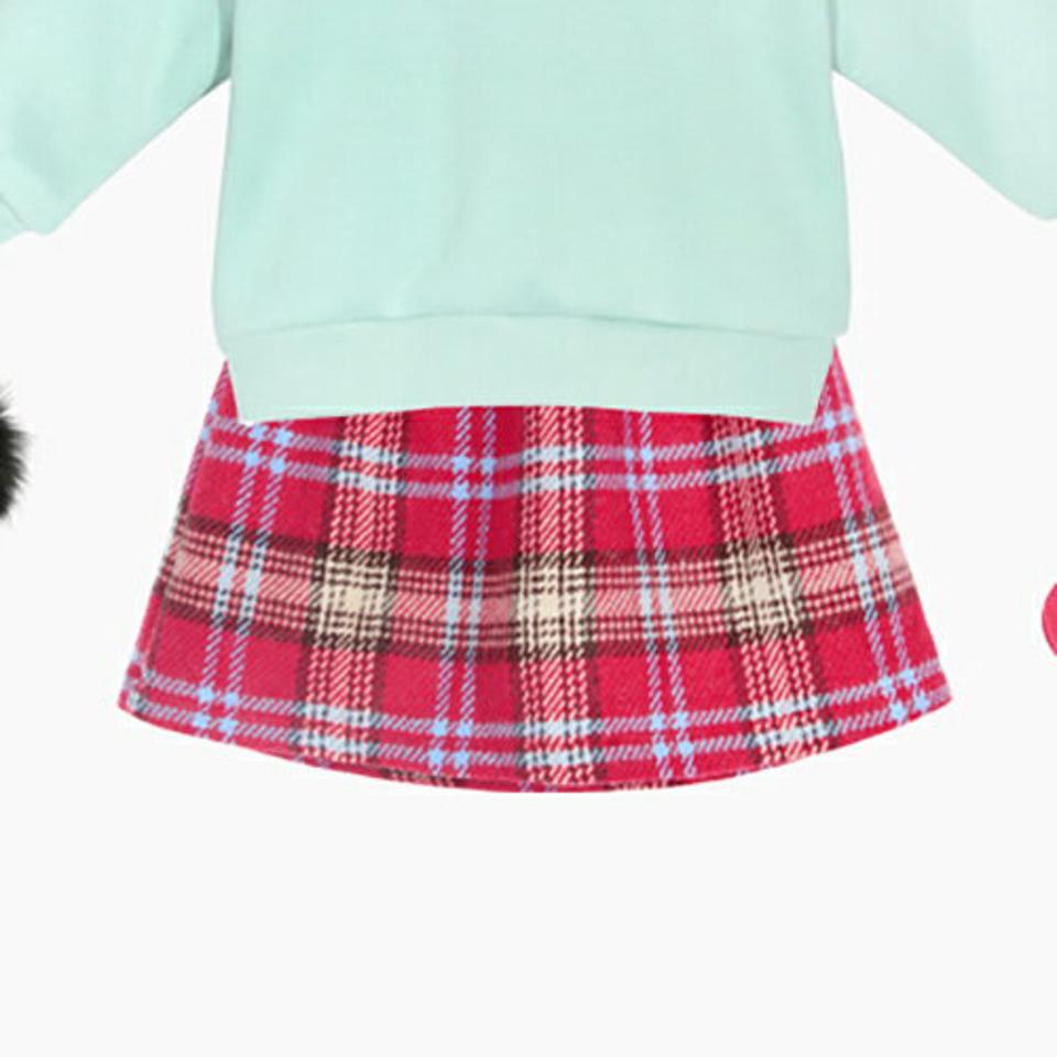 ウールミックスチェックスカート・p010865 キッズ【3~8才】【sk】【スカート ミニスカート チェック柄 ウール ガーリー 可愛い かわいい 秋 冬 韓国 韓国子供服 子供 こども 子供服 こども服】【KIDS】
