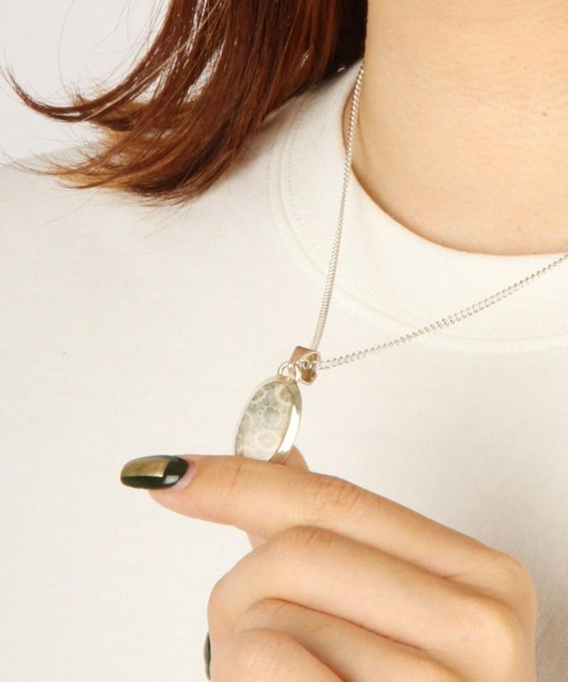 【フランス・メキシコ産一点もの】フォッシルコーラルネックレス