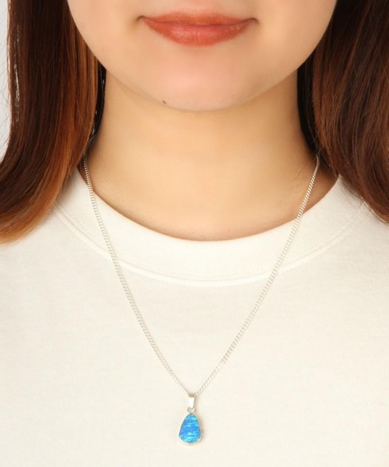 【フランス・メキシコ産一点もの】オパールサックス雫ネックレス
