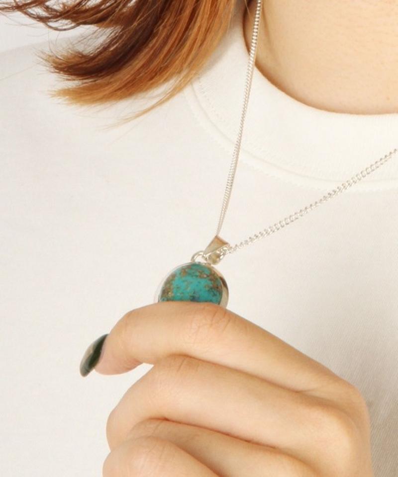 【フランス・メキシコ産一点もの】チベットターコイズネックレス