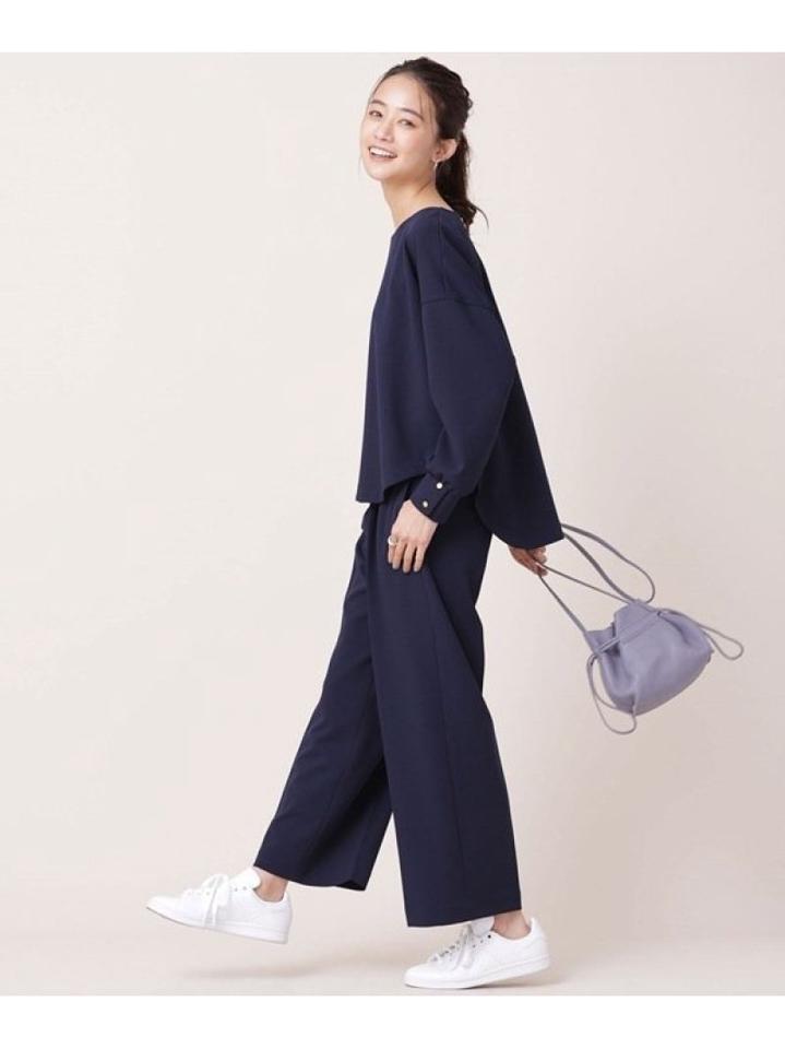 WEB限定/カットジョーゼット ブラウス+パンツ セットアップ