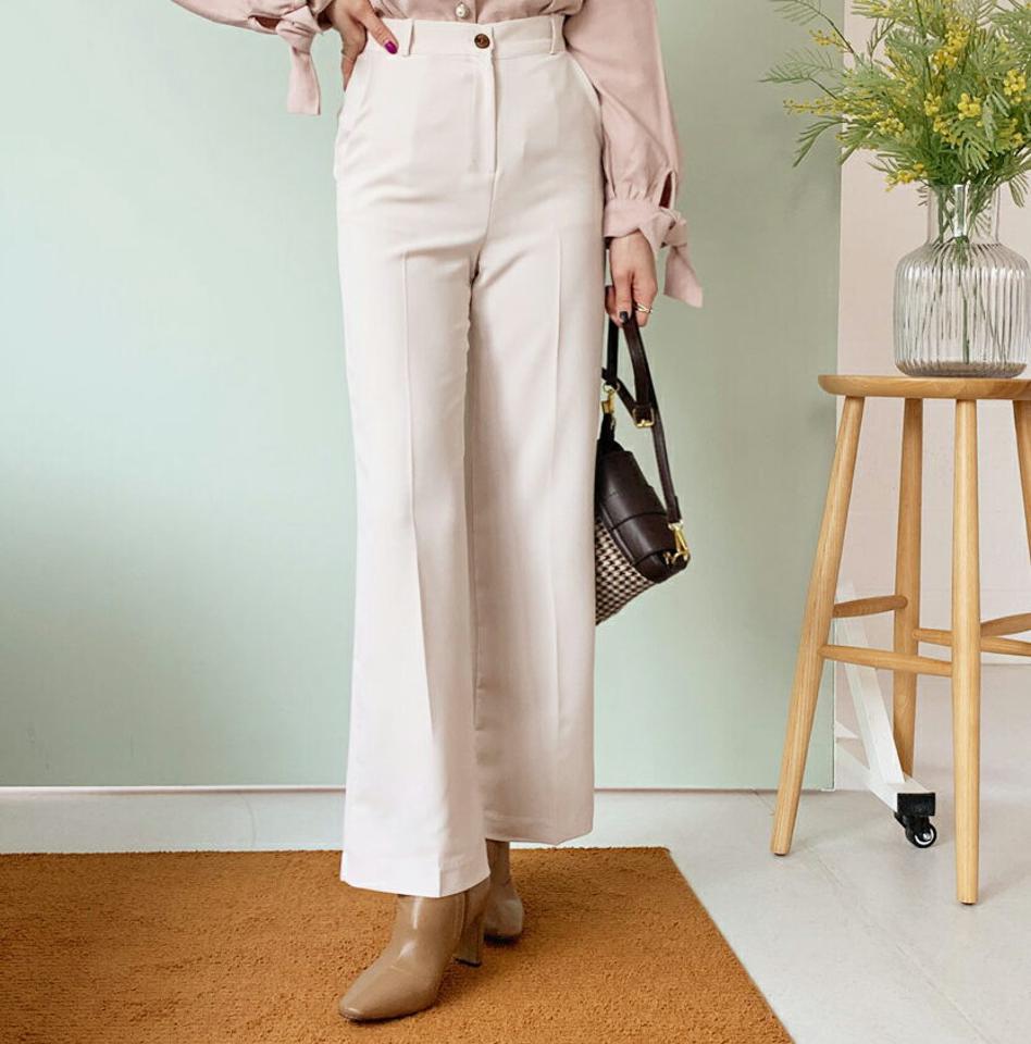 パステルスラックス・全3色・t62485 レディース 【pt】【韓国 ファッション ボトムス パンツ ロング スラックス サイドポケット 10分丈 十分丈 ストレート ハイウエスト 無地 ルーズ ウエストゴム パステル カジュアル 秋 冬】