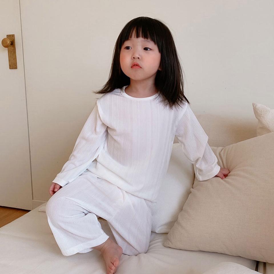 リブTシャツルームウェアSET(junior)・u10912 キッズ【9~17才】【uw】【ルームウェア 部屋着 パジャマ トップス 長袖 パンツ ズボン リブ 単色 シンプル カジュアル 女の子 男の子 秋 冬 韓国 韓国子供服 子供 こども 子供服 こども服】【KIDS】