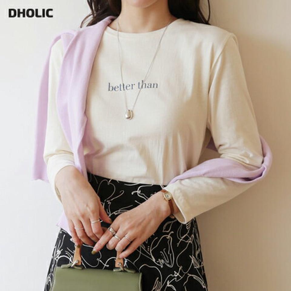 better thanロゴTシャツ・全4色・t66362 レディース 【tops】【トップス Tシャツ 長袖 ロンT ロゴ ロゴT カジュアル ラフ シンプル 秋 冬 韓国 ファッション】【ハイホリHIHOLLI】