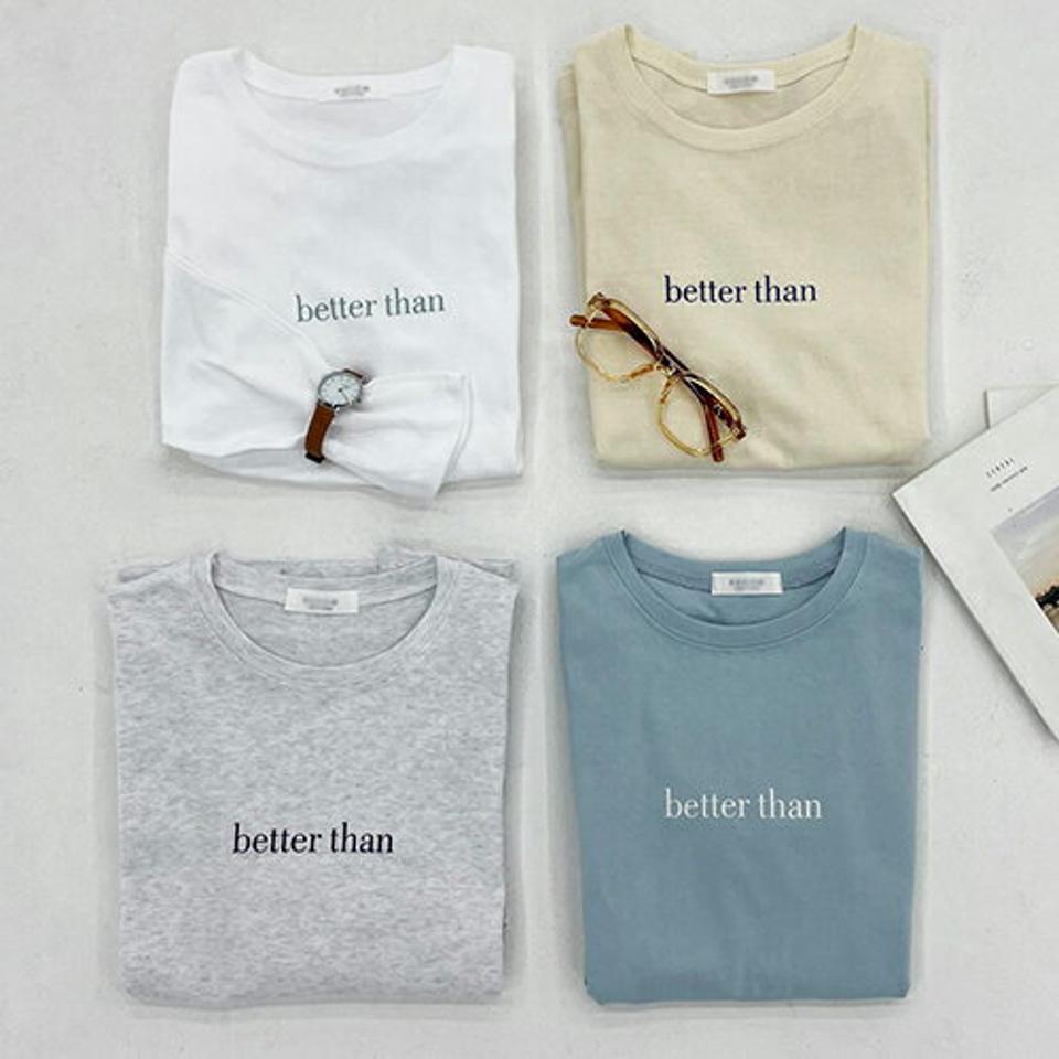 better thanロゴTシャツ・全4色・t66362 レディース 【tops】【トップス Tシャツ 長袖 ロンT ロゴ ロゴT カジュアル ラフ シンプル 秋 冬 韓国 ファッション】【ハイホリHIHOLLI】