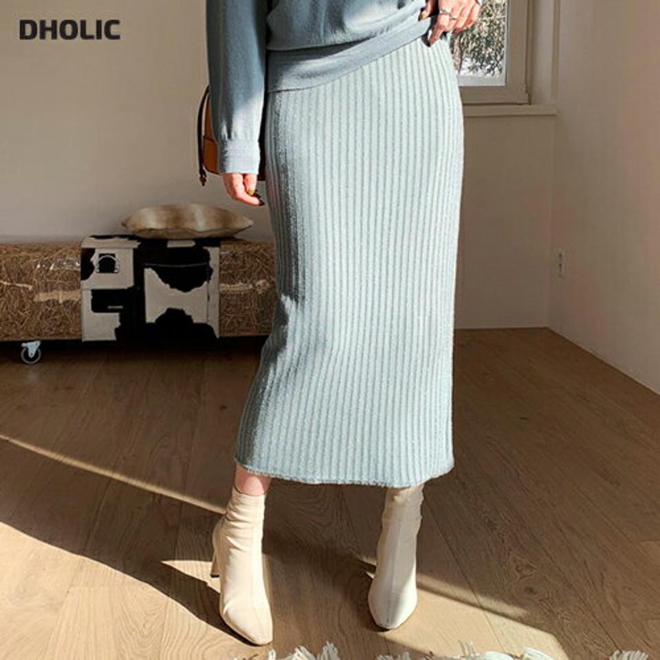 グリッターラインニットスカート・全3色・b66383 レディース 【sk】【スカート ニット ニットスカート ロングスカート ロング 単色 無地 シンプル グリッター ラメ カジュアル 秋 冬 韓国 ファッション】【ハイホリHIHOLLI】