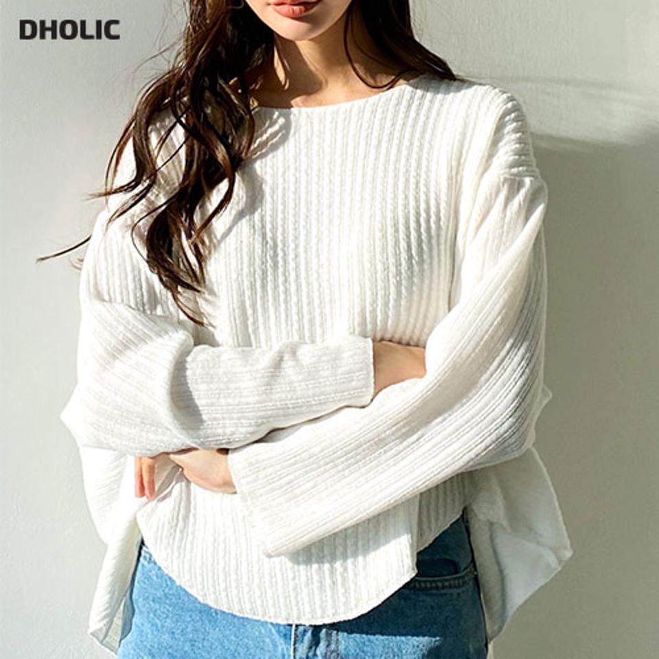 ドルマンクロップドニット・全4色・t66324 レディース 【tops】【トップス ニット ニットトップス 長袖 ドルマン ドルマンスリーブ クロップド丈 短丈 単色 無地 シンプル カジュアル 秋 冬 韓国 ファッション】【ハイホリHIHOLLI】