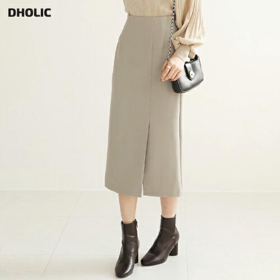 スリットHラインスカート・全3色・t56657 レディース 【sk】【韓国 ファッション ボトムス スカート ロング ロングスカート スリット Hライン スリム フィット 体型カーバー バックゴム サイドジップ フェミニン 上品 カジュアル 秋 冬】