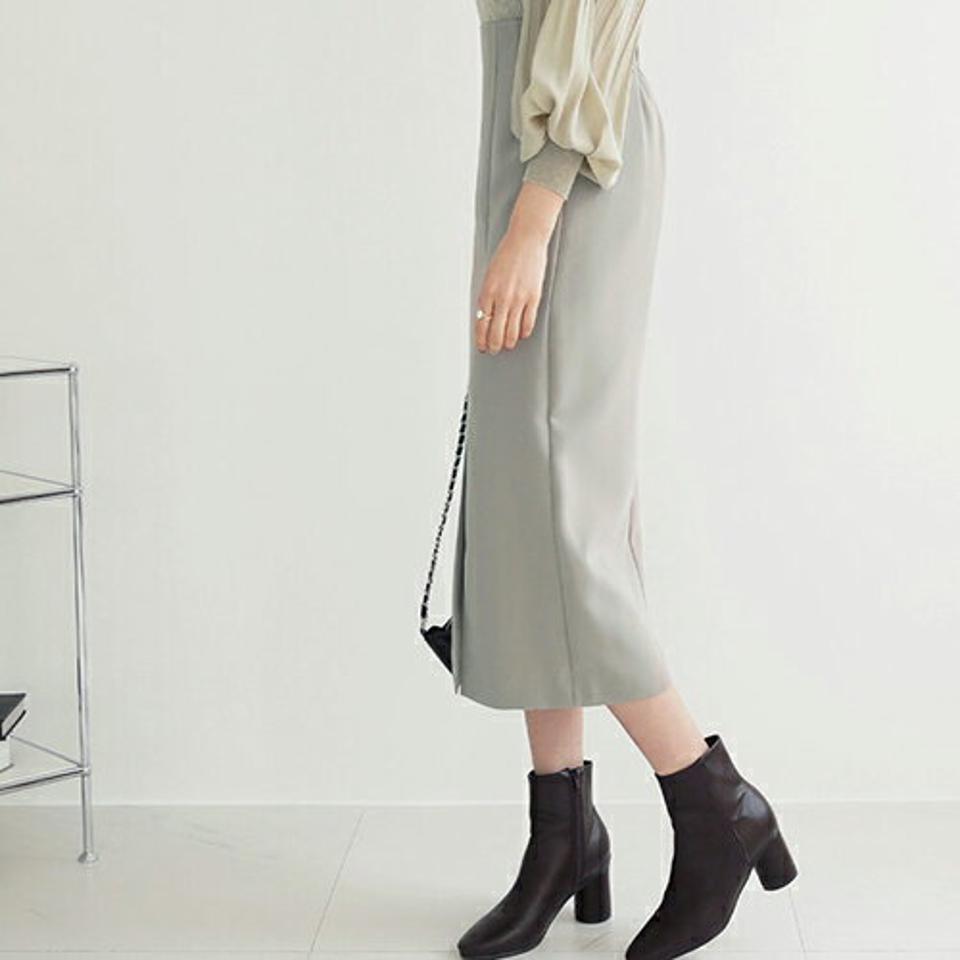 スリットHラインスカート・全3色・t56657 レディース 【sk】【韓国 ファッション ボトムス スカート ロング ロングスカート スリット Hライン スリム フィット 体型カーバー バックゴム サイドジップ フェミニン 上品 カジュアル 秋 冬】