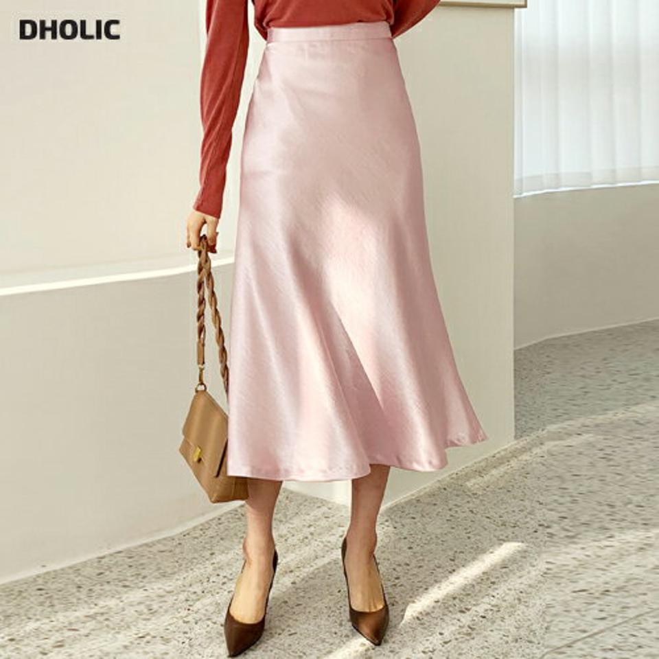 サテンフレアスカート・全4色・t56645 レディース 【sk】【韓国 ファッション ボトムス スカート ロング ロングスカート サテン フレア フレアスカート サテンスカート 光沢 サイドジップ ウエストゴム フェミニン 上品 カジュアル 秋 冬】