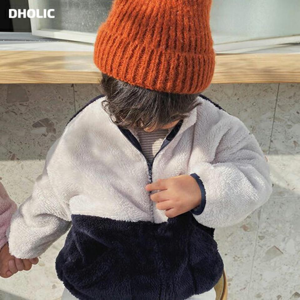 【只今50%OFF】配色ボアジャンパー(kids)・u09705 キッズ 【3~8才】【jk】【韓国 ファッション アウター ジャンパー ジップアップ ハーフネック ボアアウター ボアジャンパー 女の子 男の子 ユニセックス キッズ 子供 子供服 幼稚園 通学 通園 低学年 秋 冬】【KIDS】【WS】