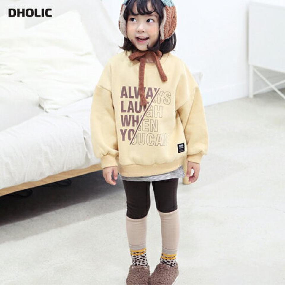 両起毛レタリングスウェット&レギンス上下SET・p010619 キッズ 【3~8才】【pt】【韓国 ファッション セットアップ スウェット トレーナー 長袖 ロング パンツ レギンス スパッツ 女の子 男の子 キッズ 子供服 幼稚園 通学 通園 低学年 秋 冬】【KIDS】