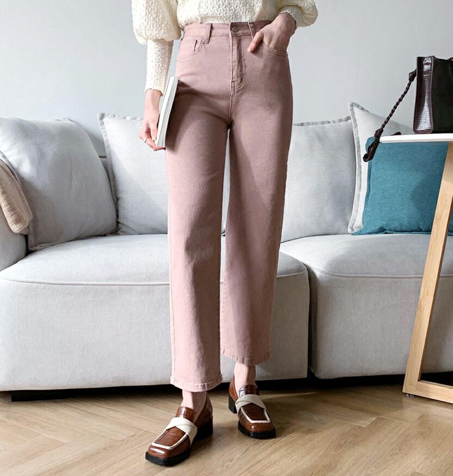 ウォッシングパンツ・全4色・t56686 レディース 【pt】【韓国 ファッション ボトムス パンツ デニムパンツ ロング ウォッシング ファスナー ポケット ベルトループ テーパード 10分丈 十分丈 無地 カジュアル カジュアル 秋 冬】